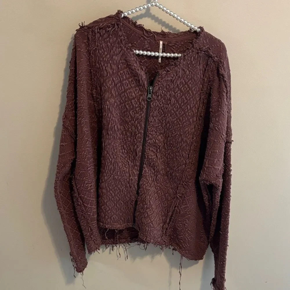 Free people large Textured mauve Women's jacket